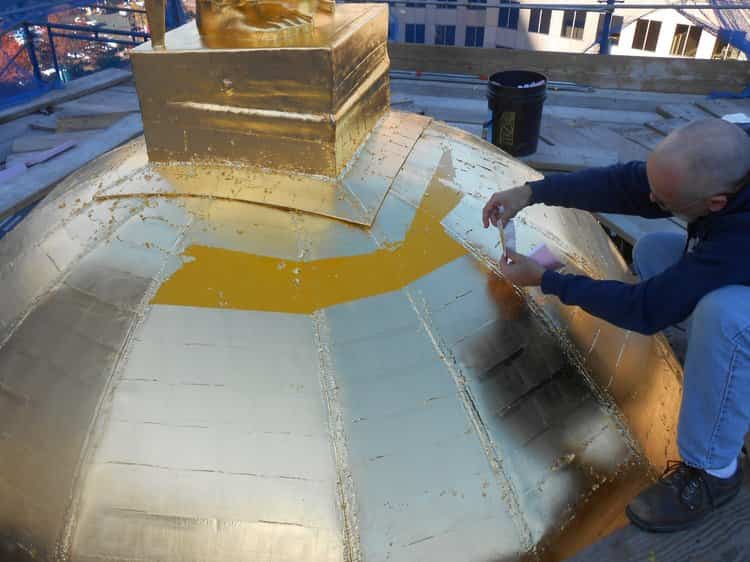 CT Old Statehouse Architectural Gilding - Dome