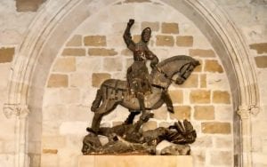 statue of st. george before restoration full