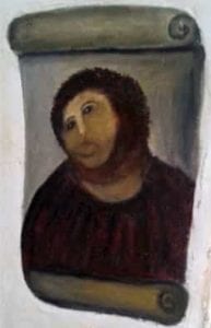 ecce homo jesus painting after restoration