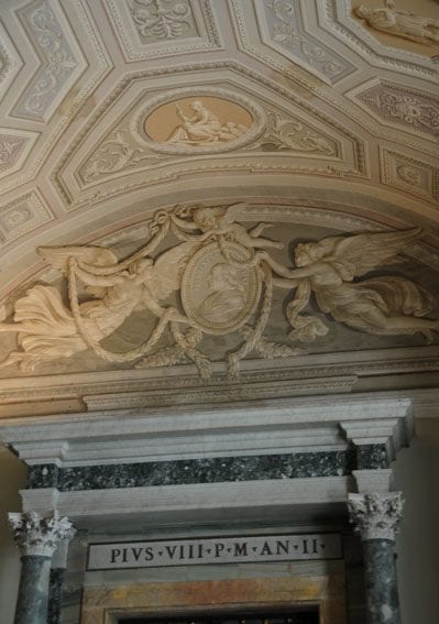 Trompe L'oeil ceiling and relief at the Vatican Museums