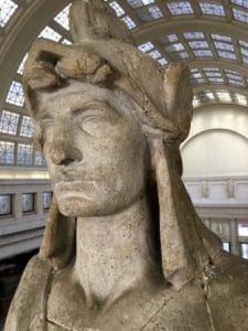 Legionnaire Statues of Union Station Pre Restoration (Head Front)