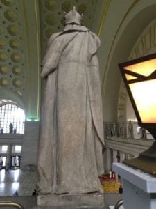 Legionnaire Statues of Union Station Pre Restoration (Statue Back Dark)