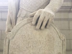 Restoring the Legionnaire Statues of Union Station (After Cleaning Shield)