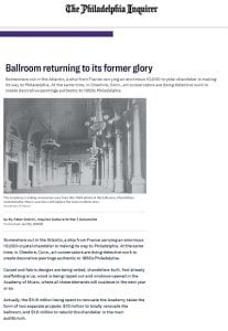 Ballroom returning to its former glory