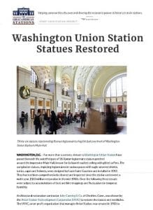 Washington Union Station Statues Restored – Great American Stations-article