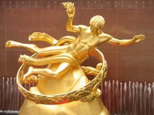 Prometheus Statue Gold Leaf