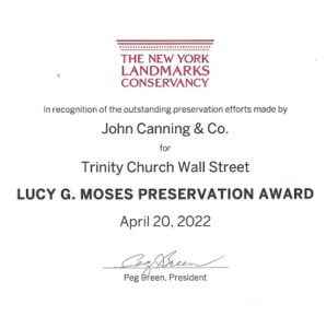 2022 Lucy Moses Award -Trinity Church Wall Street